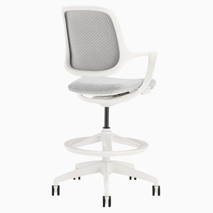 White low back drafting chair