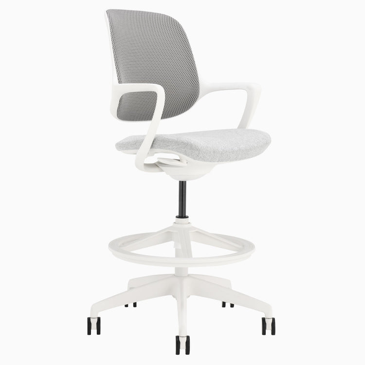 White drafting chair evoque low back Desky