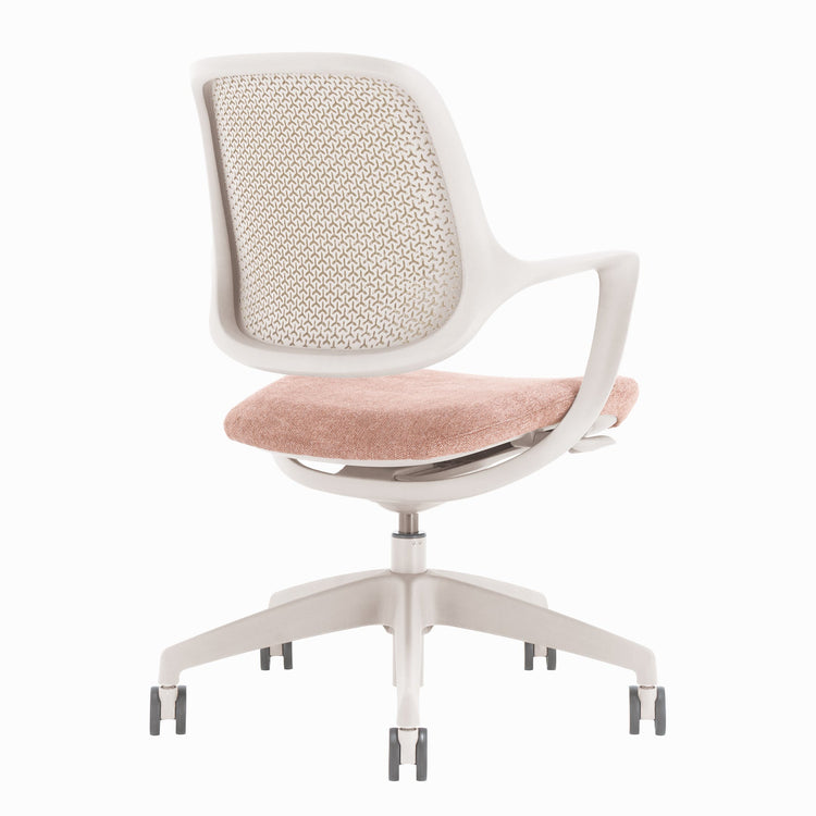 Low back mesh office desk chair in peach