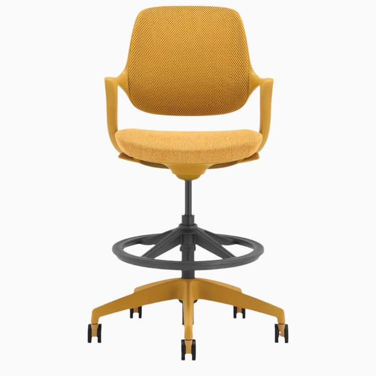 Mustard yellow drafting chair - Desky