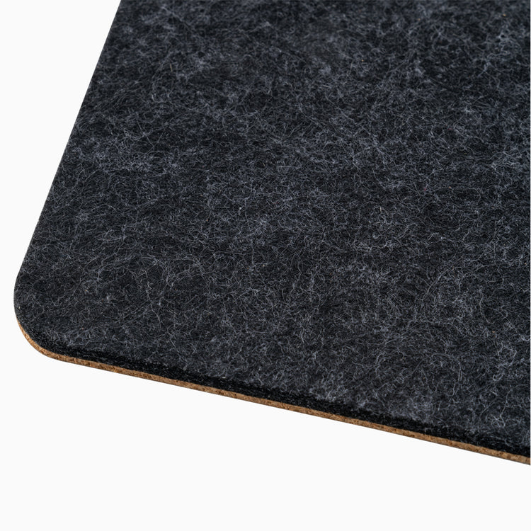 Dedky felt coaster pad in dark grey details