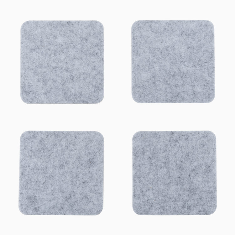 Desky felt cork drink coasters light grey