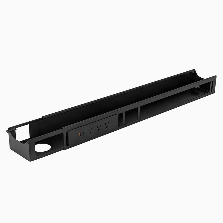 Desky Integrated Cable & Power Channel-3 Plugs + 1 x USB-C + 1 x USB-Black- Desky Canada