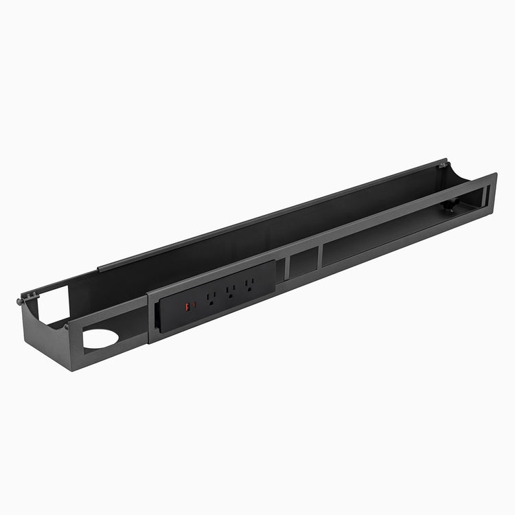 Desky Integrated Cable & Power Channel-3 Plugs + 1 x USB-C + 1 x USB-Space Grey- Desky Canada