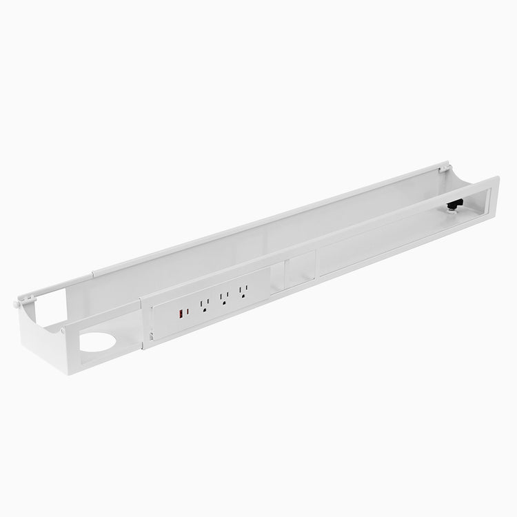 Desky Integrated Cable & Power Channel-3 Plugs + 1 x USB-C + 1 x USB-White- Desky Canada