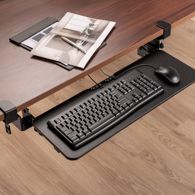 Desky Keyboard Tray-Black- Computer set up