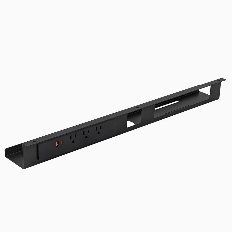 Desky Mini Cable & Power Tray-black- 3 power