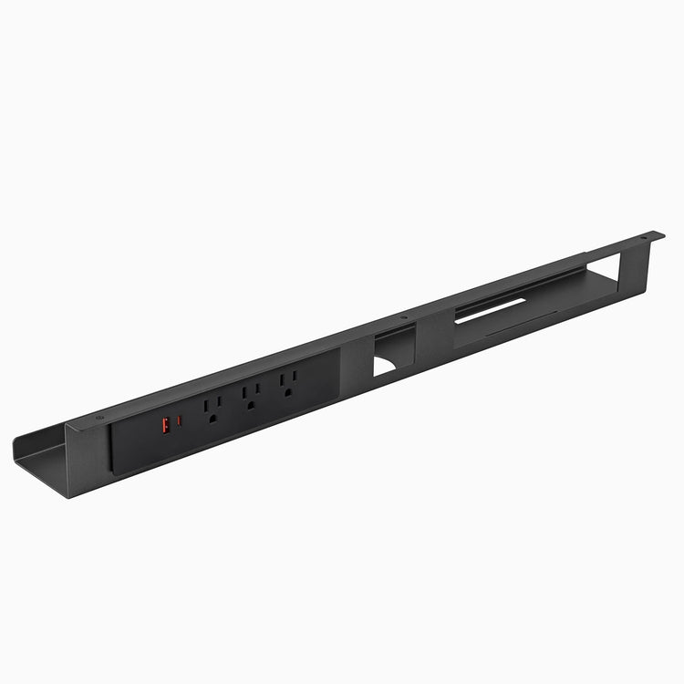 Desky Mini Cable & Power Tray-space grey- 3 power