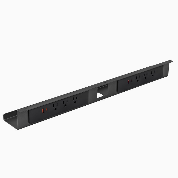Desky Mini Cable & Power Tray-space grey- 6 power