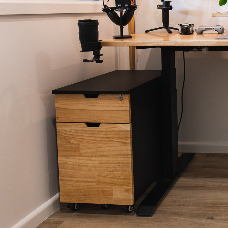 Desky Wooden Minimal Filing Cabinet-Black DeskyÂź