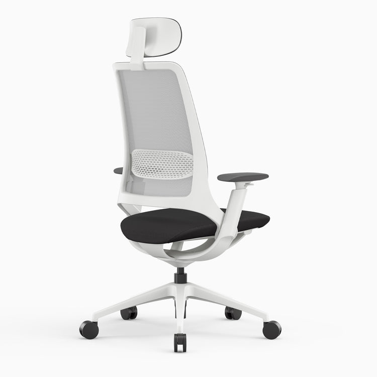 White office chair with lumbar support