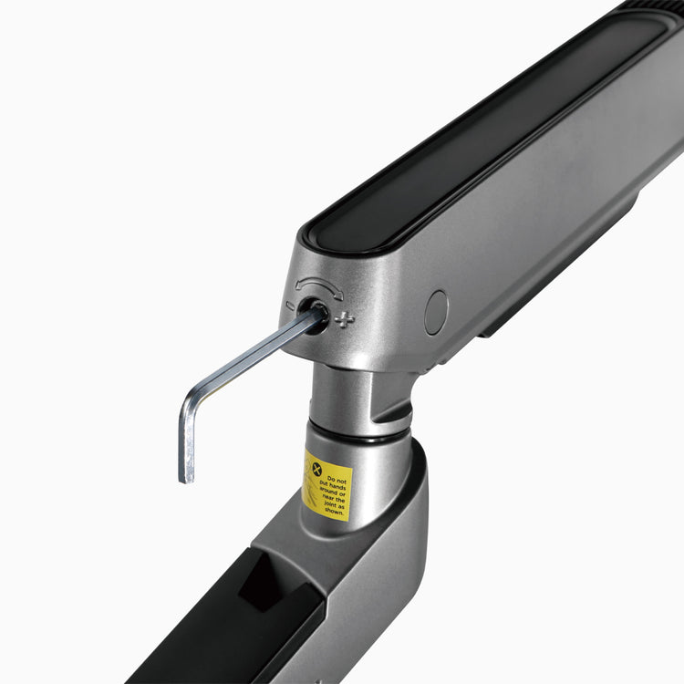 Adjustable tension bold single LED monitor arm