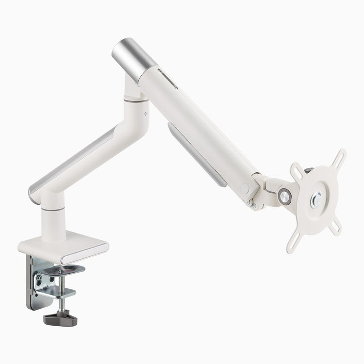 White single aluminum monitor arm