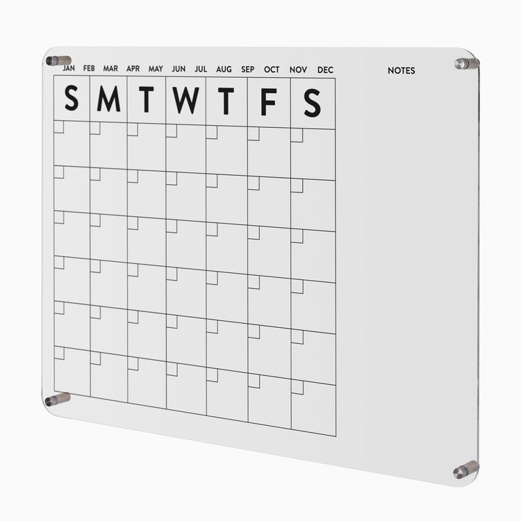 Transparent wall calendar