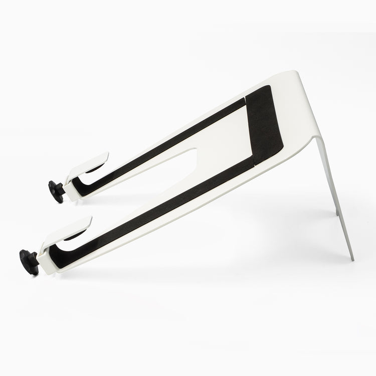 White laptop mount attachment for arm