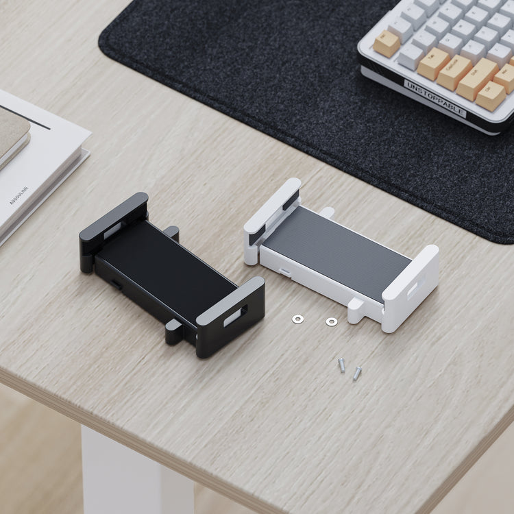 Black and white VESA tablet holder