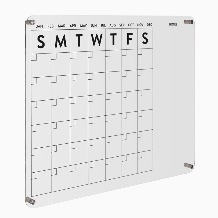 Wall calendar and organizer with notes section