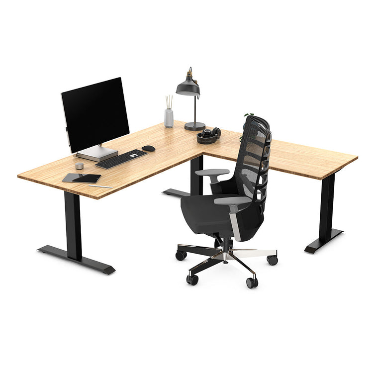 Zero bamboo l-shape desk