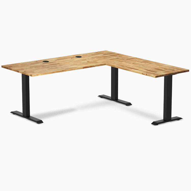 Bureau de bureau en forme de L en bois dur Desky Zero