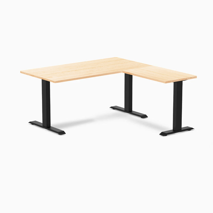 Bureau de bureau en forme de L en bois dur Desky Zero