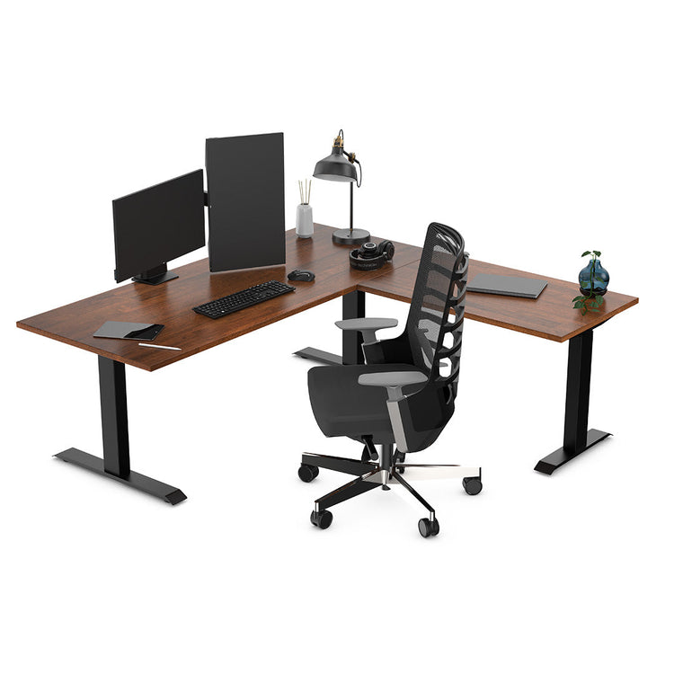 Desky Zero Rubberwood L-Shape Office Desk