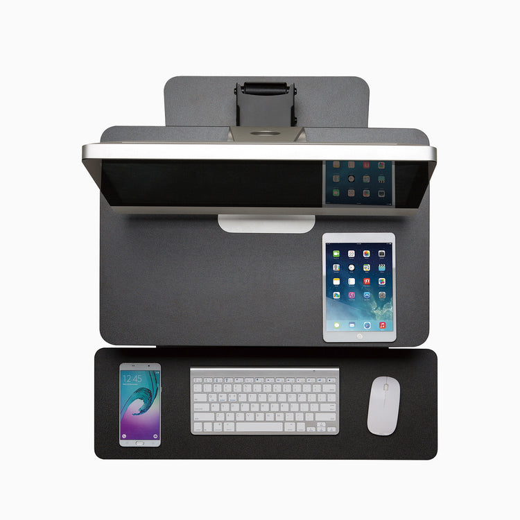 Compact standing desk converter