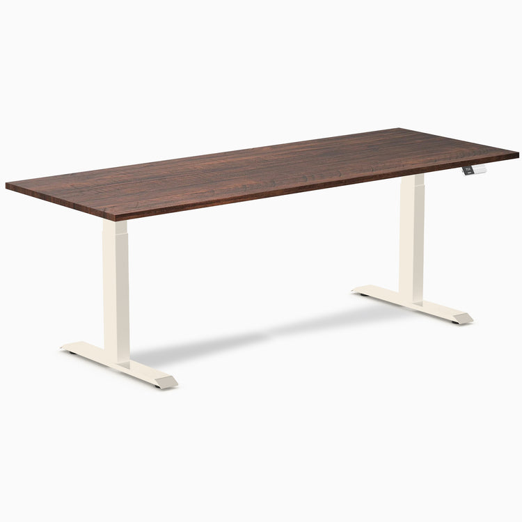 Bureau assis-debout double en bois tendre Desky