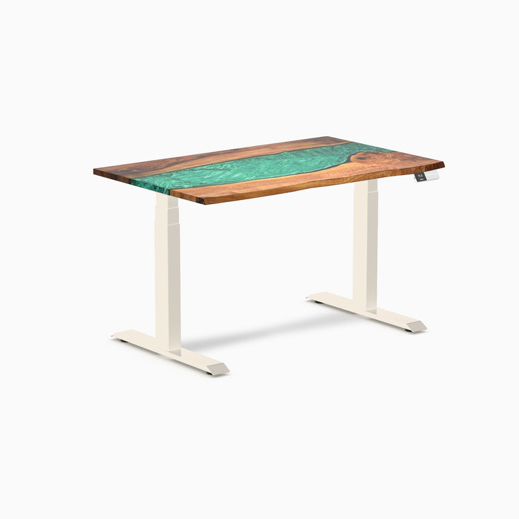 Bureau assis-debout en bois dur double résine Desky
