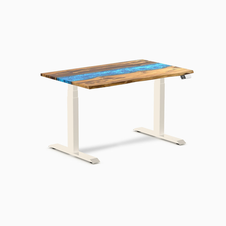 Bureau assis-debout en bois dur double résine Desky