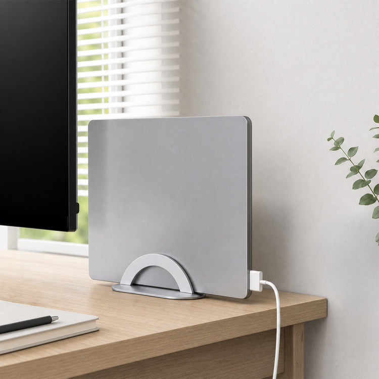 Expandable laptop stand for vertical laptop storage