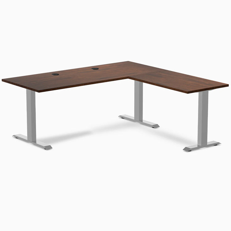 Bureau de bureau en forme de L en bois d'hévéa Desky Zero