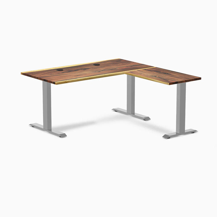 Bureau de bureau en forme de L en bois dur Desky Zero