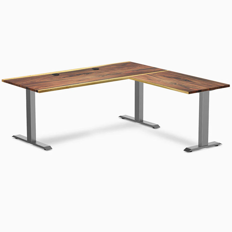 Bureau de bureau en forme de L en bois dur Desky Zero
