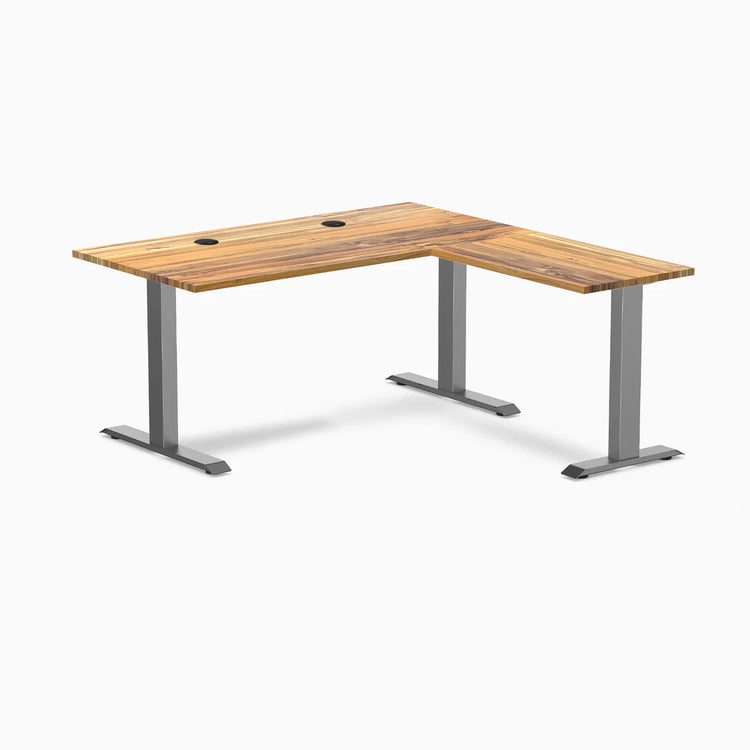 Bureau de bureau en forme de L en bois dur Desky Zero