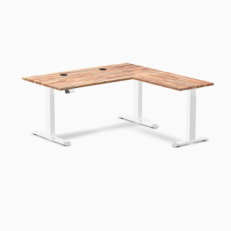 Desky Softwood L-Shape Sit Stand Desk