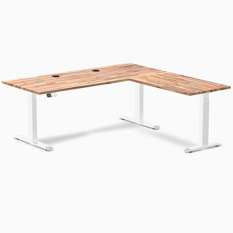Desky Softwood L-Shape Sit Stand Desk
