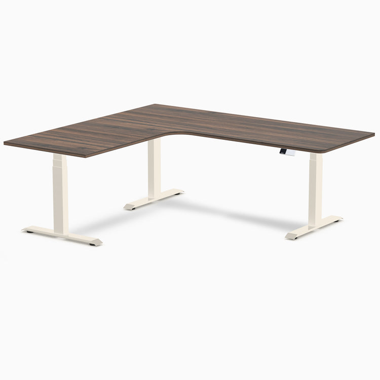 Bureau assis-debout d'angle sur mesure stratifié mélamine
