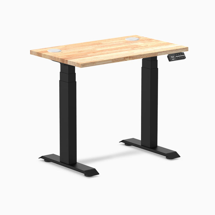 Desky Dual Mini Bureau assis-debout en bois d'hévéa