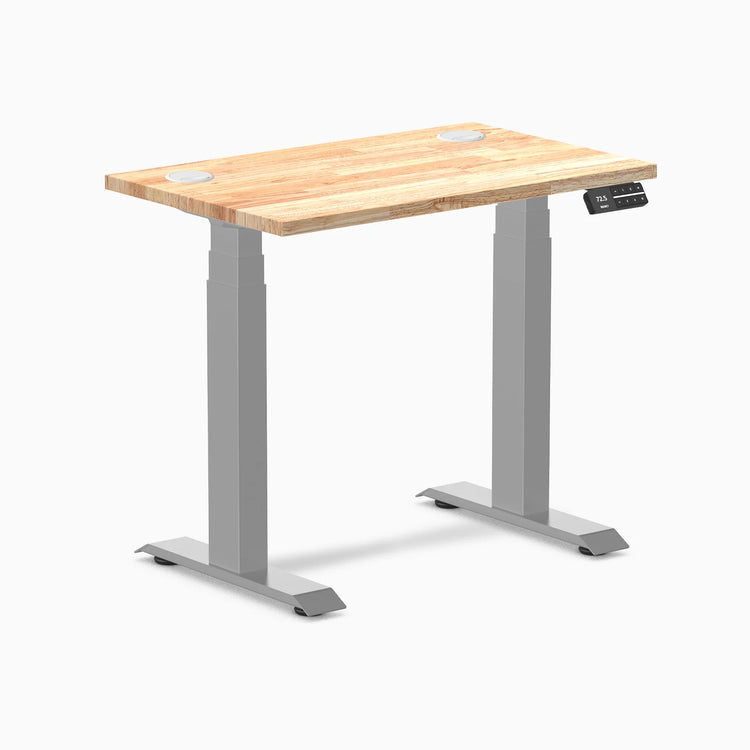Desky Dual Mini Bureau assis-debout en bois d'hévéa
