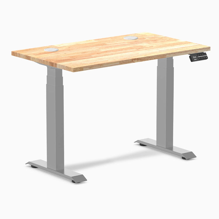 Desky Dual Mini Bureau assis-debout en bois d'hévéa