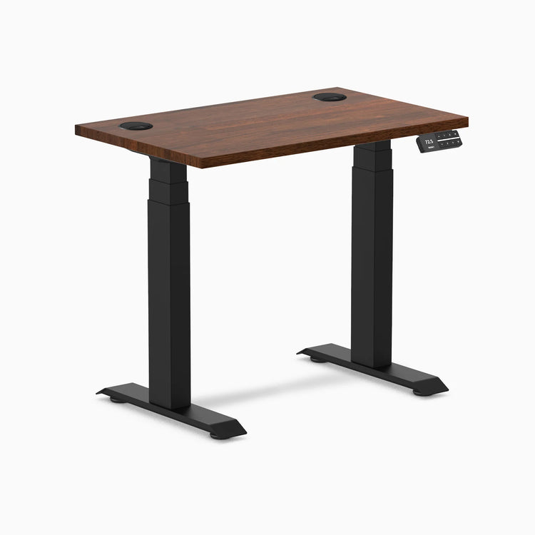 Desky Dual Mini Bureau assis-debout en bois d'hévéa