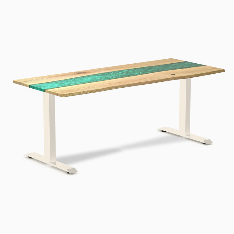 Bureau de bureau en bois dur en résine Desky