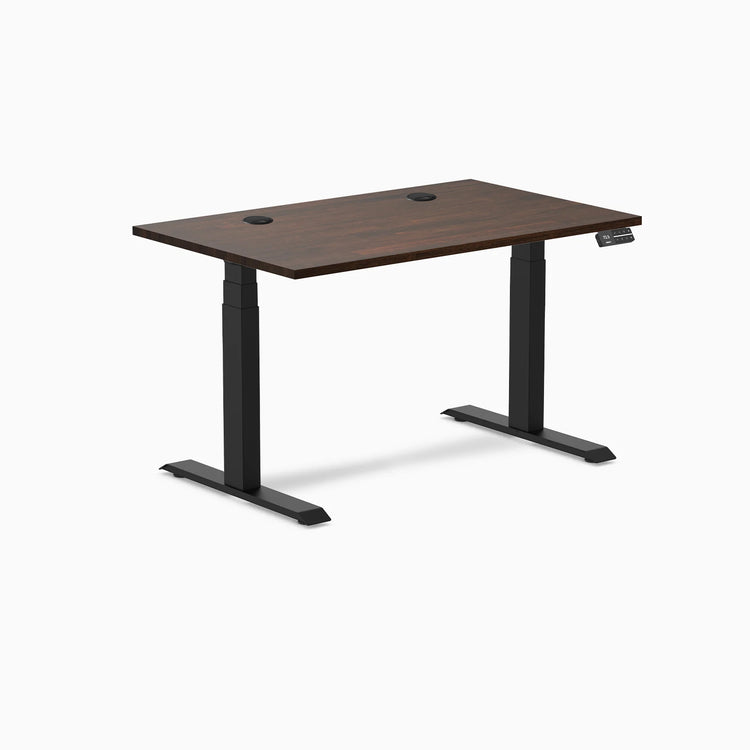 Bureau double assis-debout en bois d'hévéa Desky