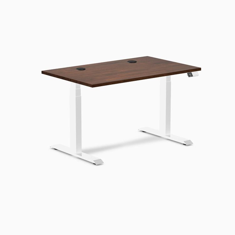 Bureau double assis-debout en bois d'hévéa Desky