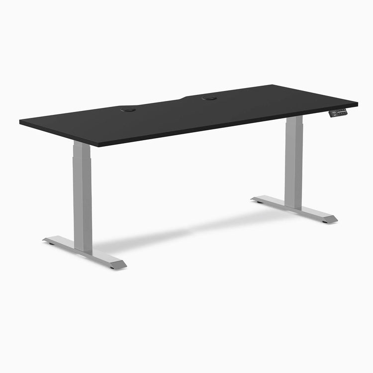Desky Dual Scalloped Laminate Sit Stand Desk