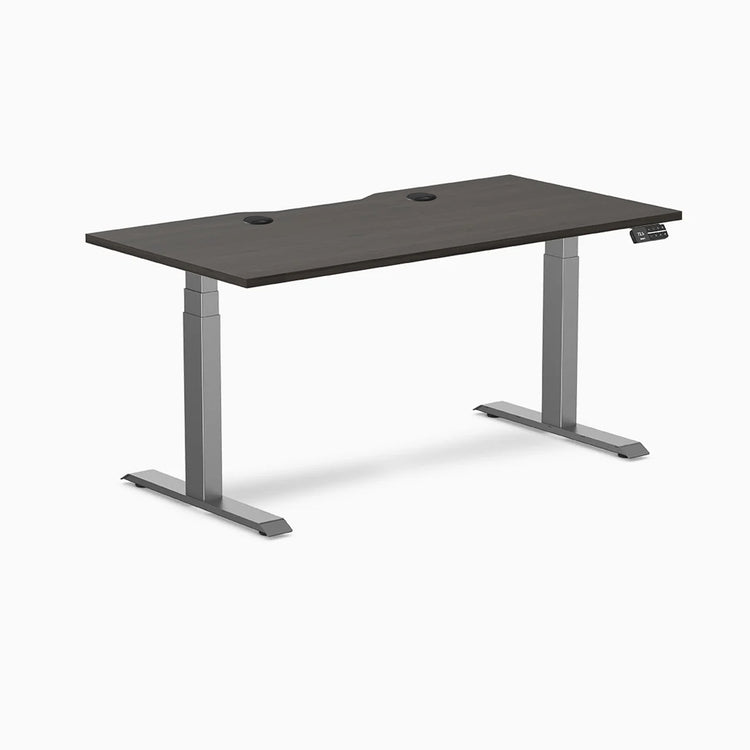 Desky Dual Scalloped Laminate Sit Stand Desk