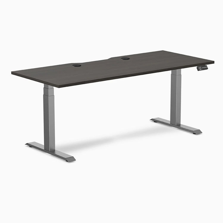 Desky Dual Scalloped Laminate Sit Stand Desk