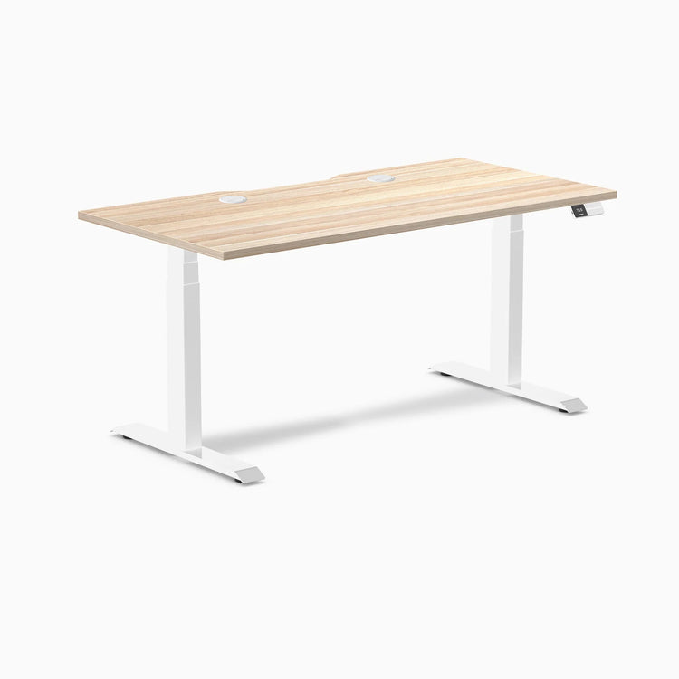 Desky Dual Scalloped Laminate Sit Stand Desk