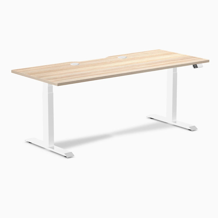 Desky Dual Scalloped Laminate Sit Stand Desk