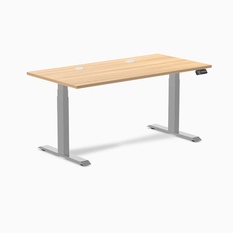 Desky Dual Scalloped Laminate Sit Stand Desk